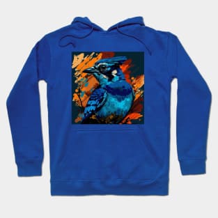 Painted Blue Jay Design Hoodie